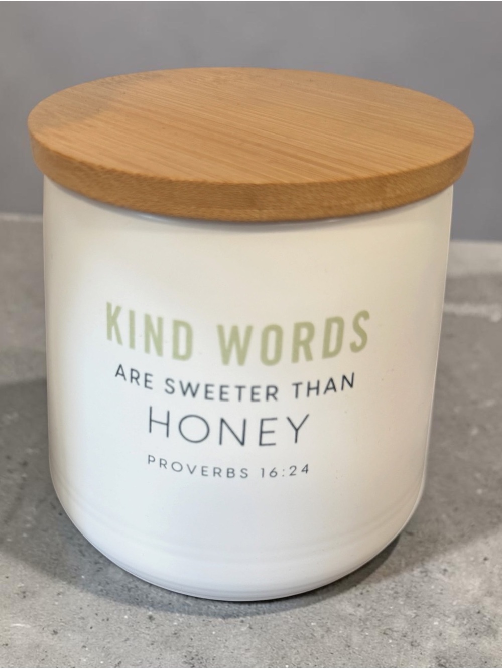 Kind Words Honey Scented Jar Candle with Wooden Lid